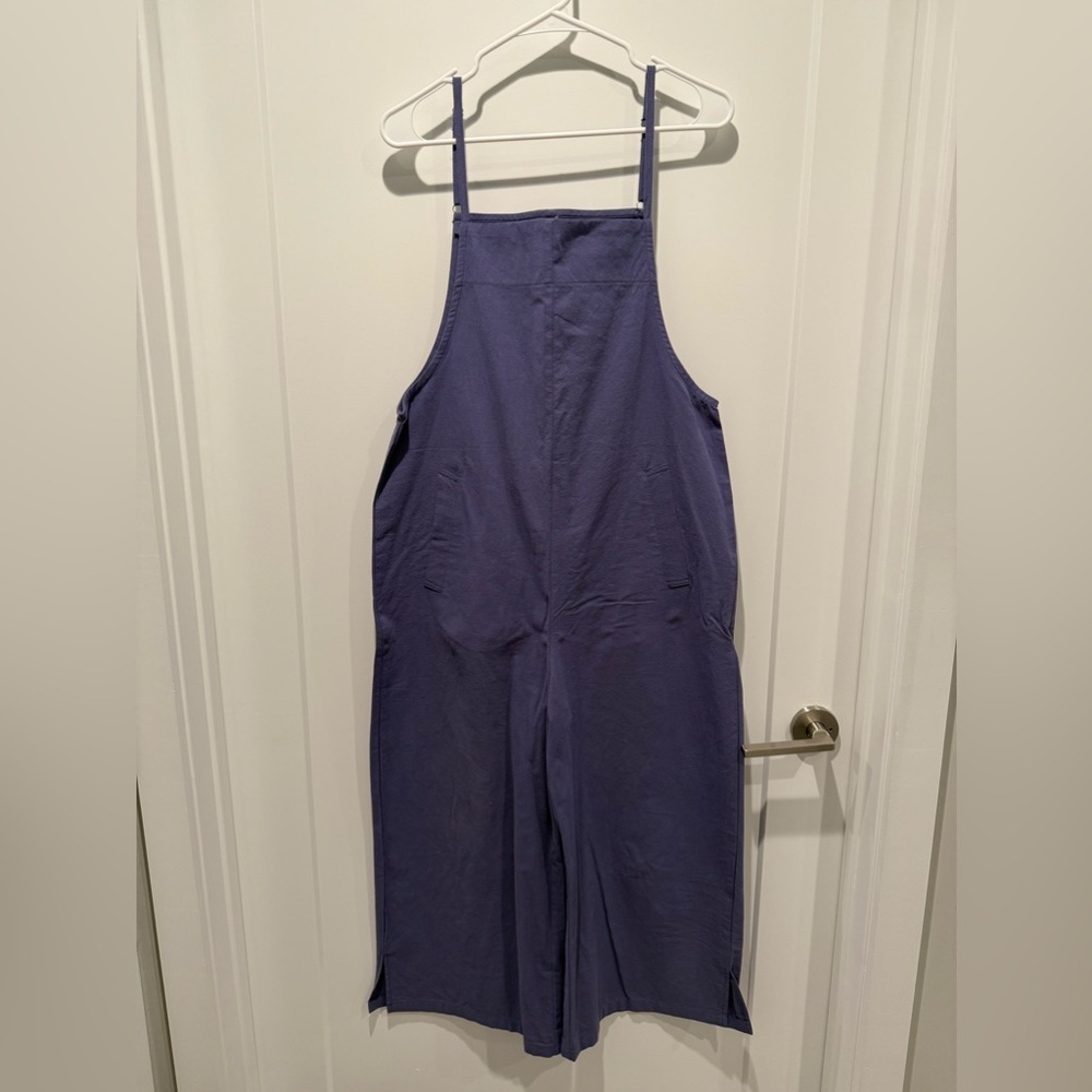 YESNO Women Casual Loose Long Bib Pants Wide Leg Jumpsuits Baggy Cotton Rompers